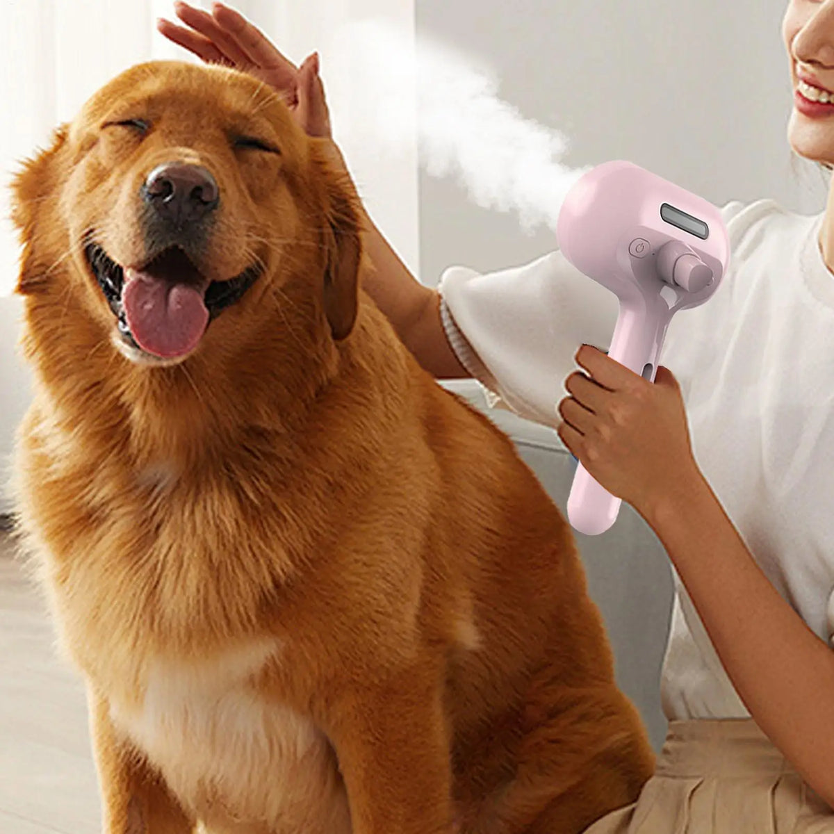 Steamy Dog Brush Electric Spray Cat Hair Brush 3 In1 Dog Steamer Brush for Massage Pet Grooming Removing Tangled and Loose Hair